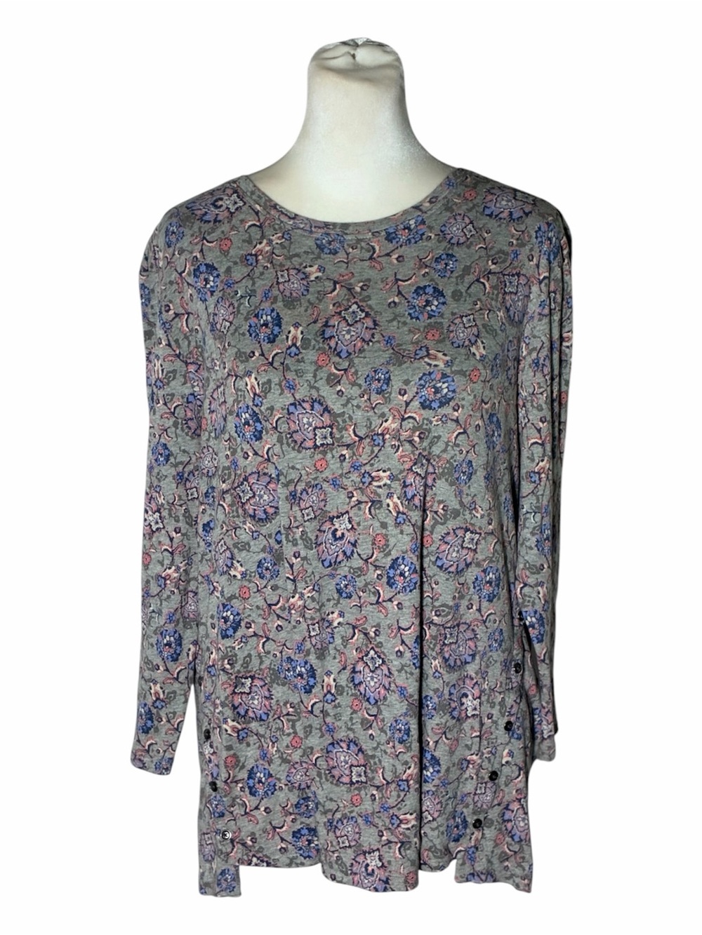 J. Jill paisley print 3/4 sleeve cotton top Sz Large
